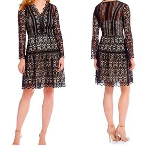 MIKA MINDEL long sleeves black lace dress.
